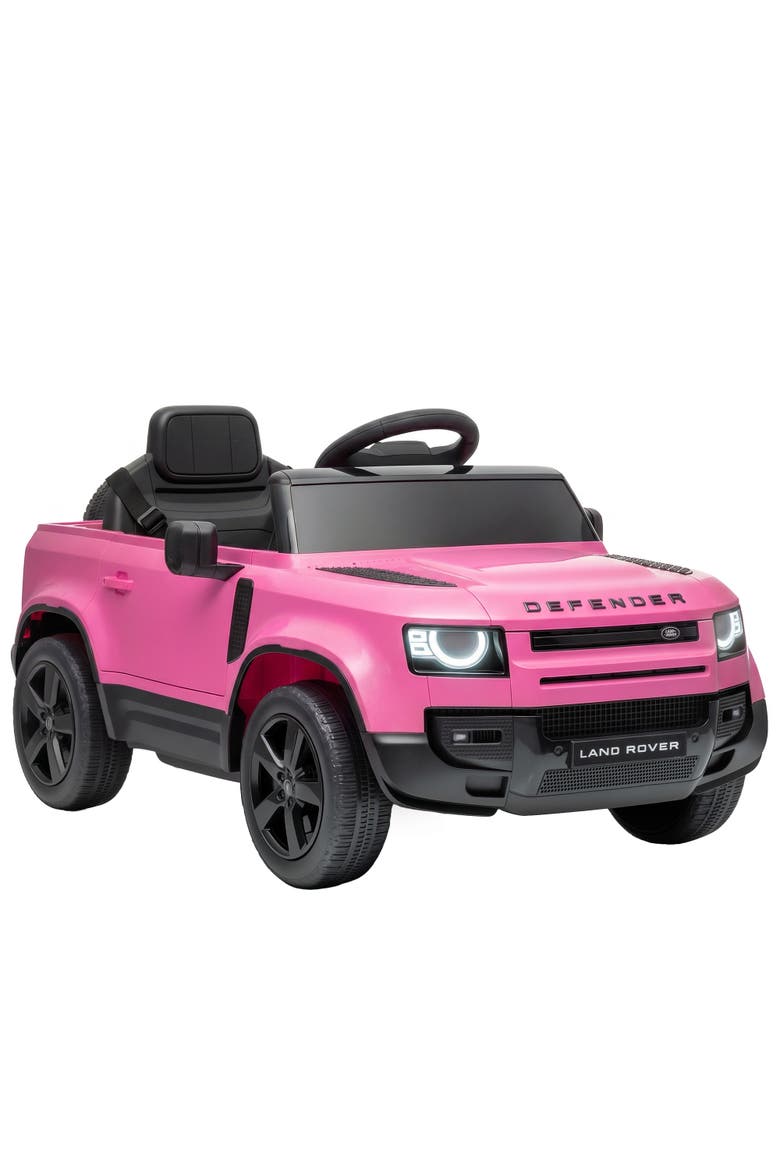 12V Land Rover Defender Ride-On Car, Remote Control, Green, Main, color, Pink