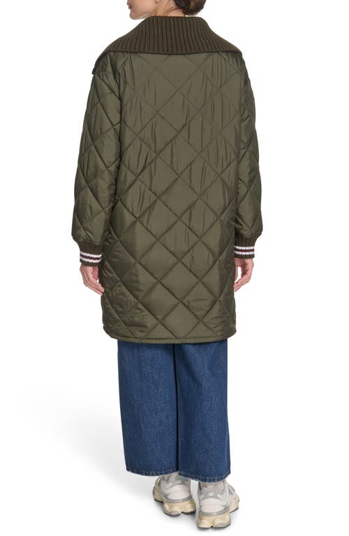 Champion Diamond Quilted Coat In Animal Print