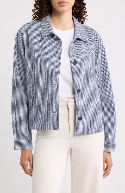 Check Stretch Cotton Jacket