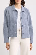 Eileen Fisher Check Stretch Cotton Jacket