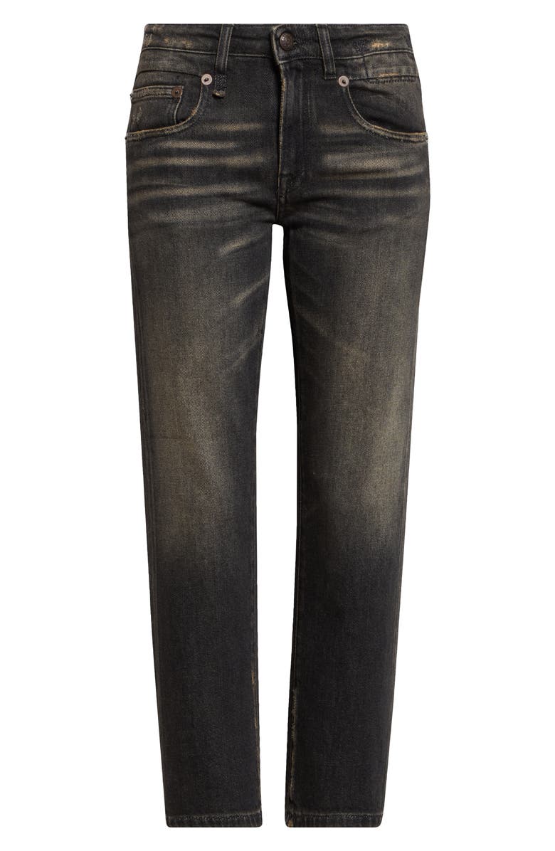R13 Straight Leg Jeans, Alternate, color, Abbey Black