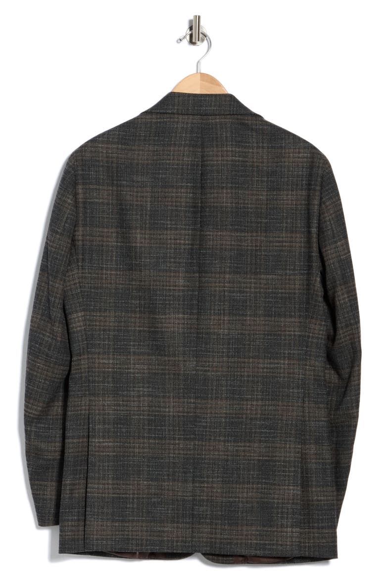 Plaid Notch Lapel Sport Coat, Main, color, CHARCOAL/ BROWN PLAID