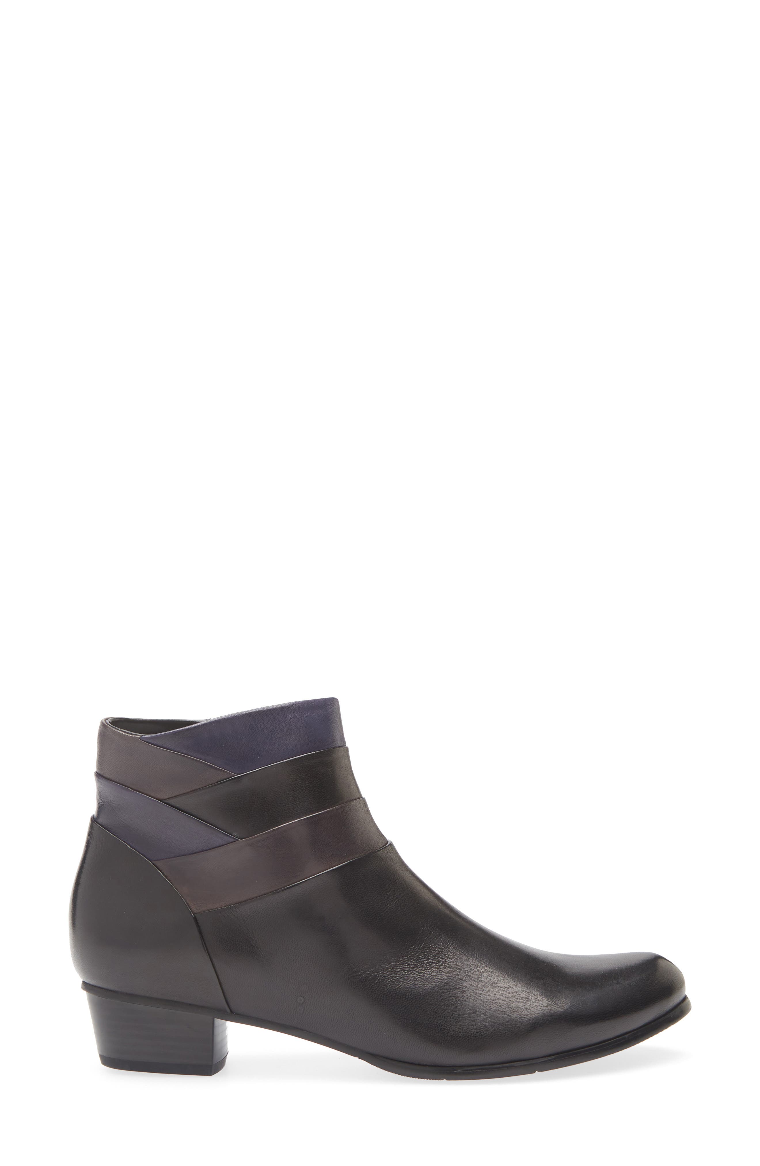 Regarde Le Ciel Stefany Block Heel Bootie, Alternate, color, Glove Black/Muddy/Melanzana