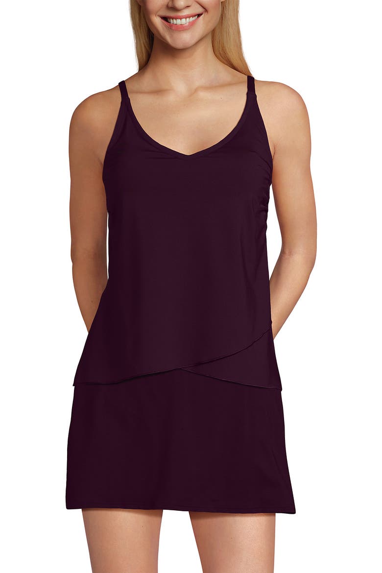 Tulip Hem Tankini Top, Alternate, color, Wild Lilac