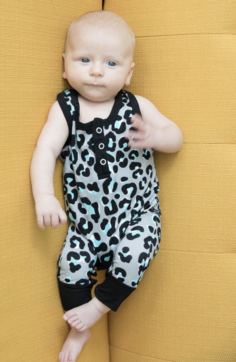 Peregrine Kidswear Mod Leopard Print Romper, Alternate, color, 