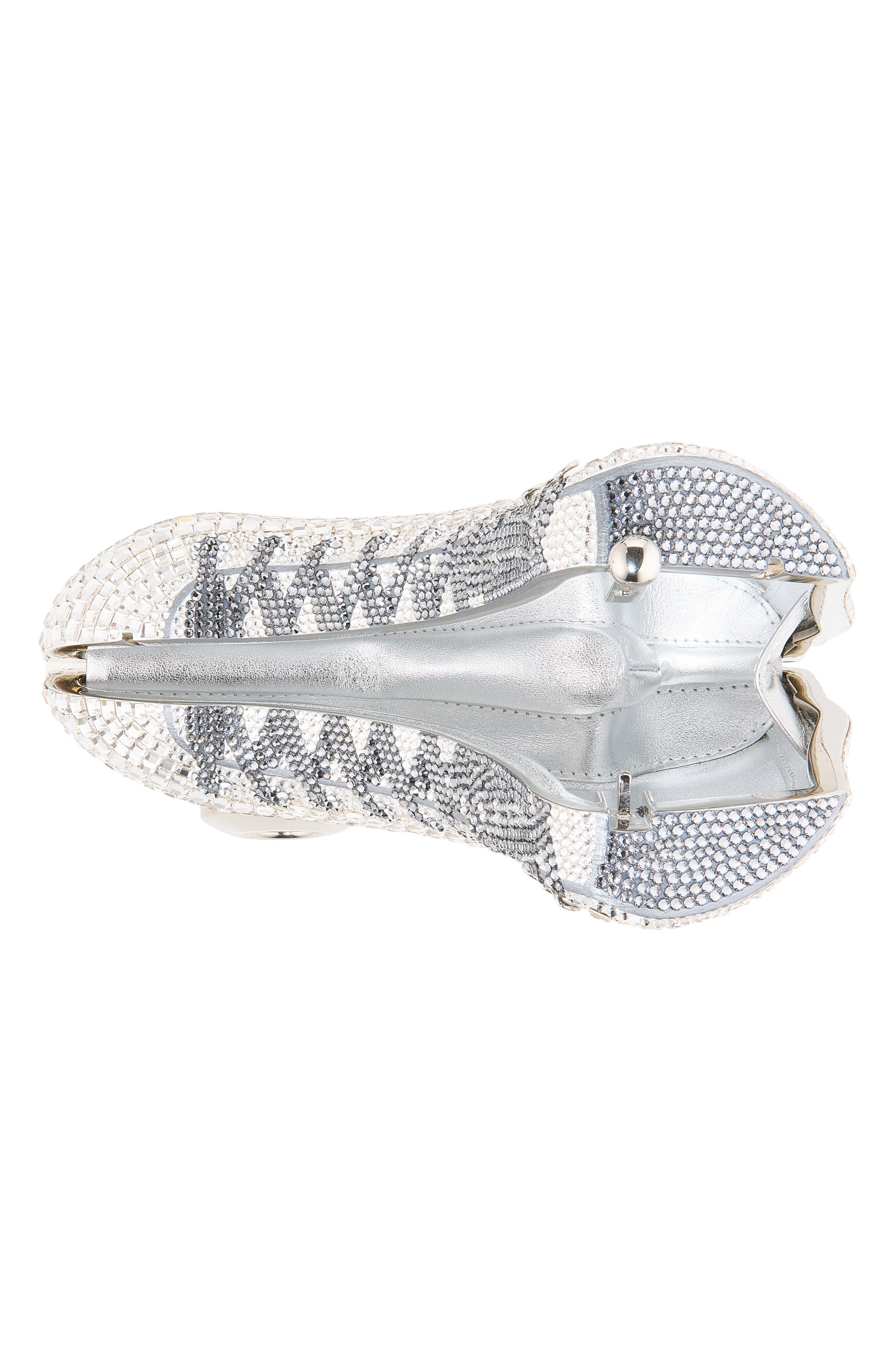 Roller Skate Crystal Clutch, Alternate, color, SILVER RHINE MULTI
