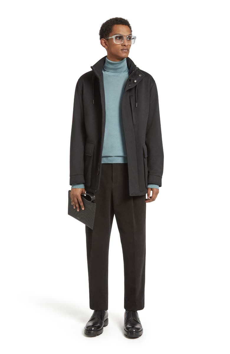 ZEGNA Oasi Elements Padded Cashmere Jacket, Alternate, color, Black