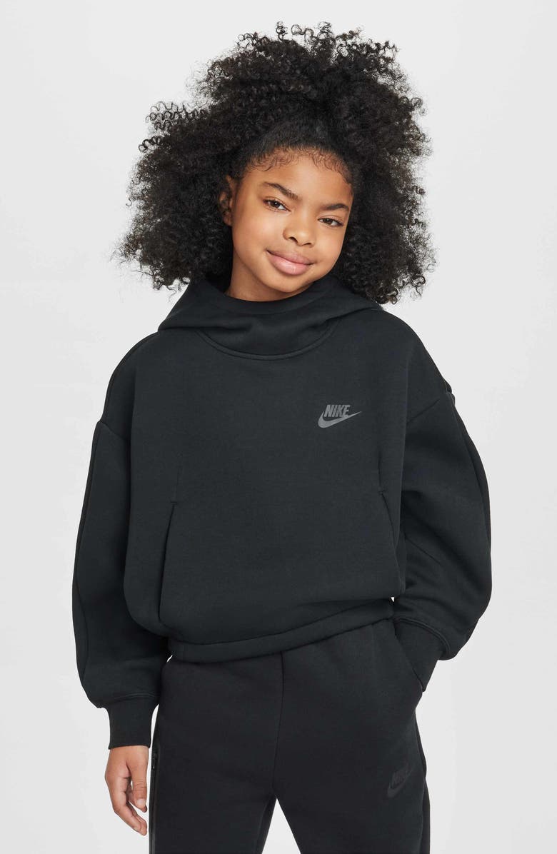 Nike Kids' Sportswear Tech Fleece Oversize Hoodie, Main, color, Black/ Black
