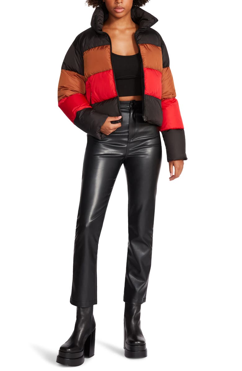 Steve Madden Daisy Colorblock Puffer Jacket, Alternate, color,