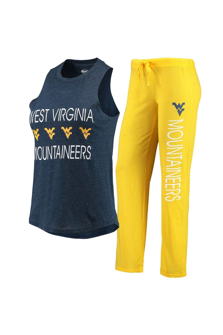 Women's Concepts Sport Gold/Navy West Virginia Mountaineers Tank Top & Pants Sleep Set, Main, color, Gold
