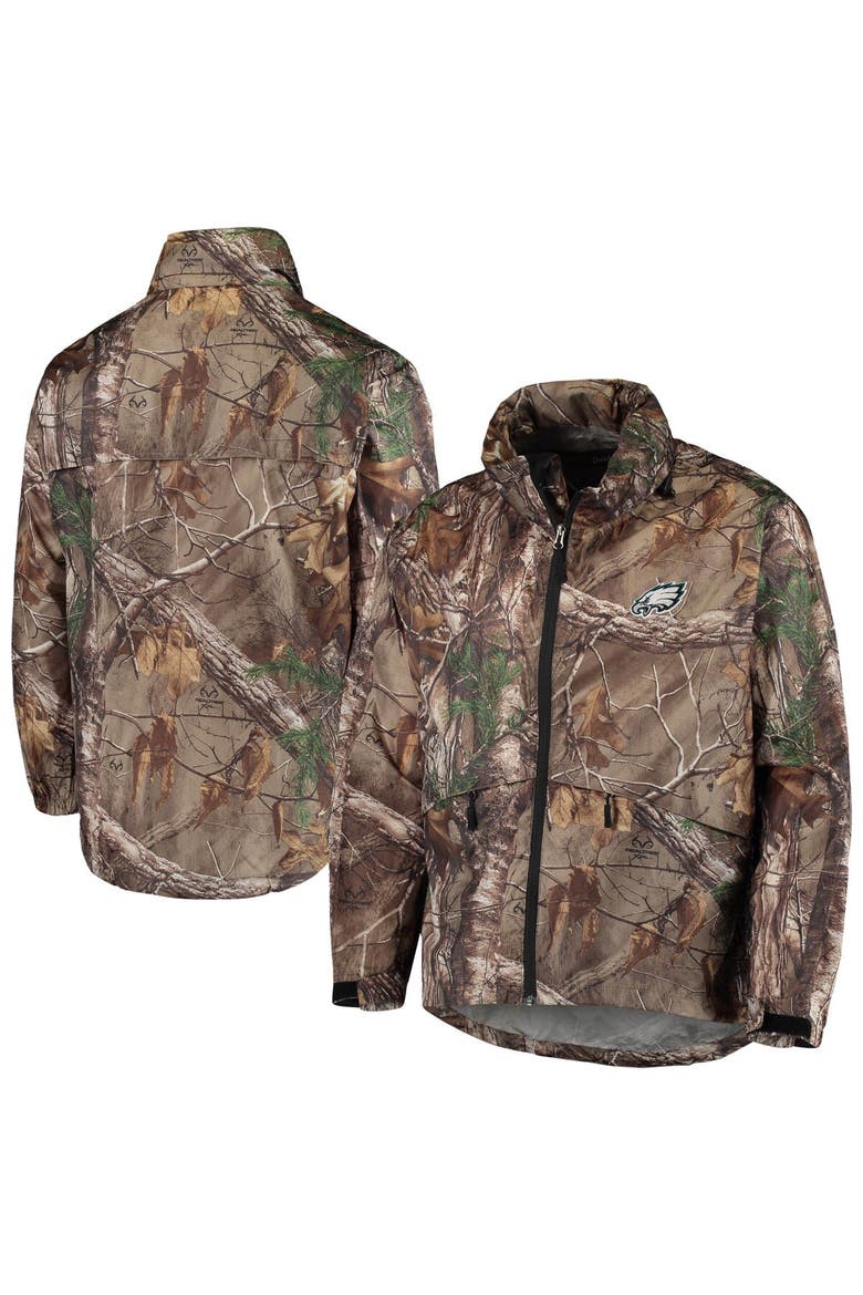 Men's Dunbrooke Realtree Camo Philadelphia Eagles Circle Sportsman Waterproof Packable Full-Zip Jacket, Alternate, color, Realtree Camo
