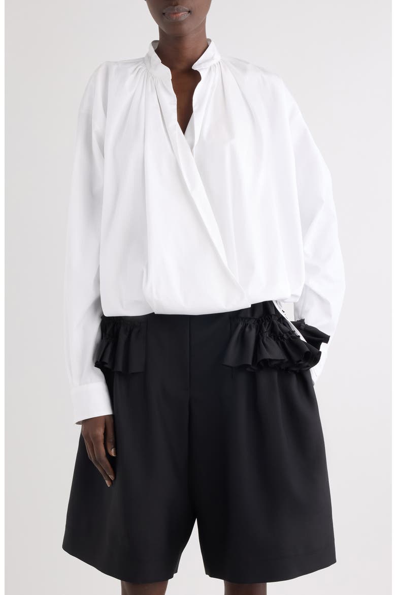 Cenver Firework Embroidered Cotton Poplin Button-Up Shirt, Main, color, WHITE