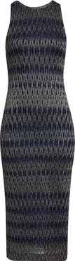 Missoni 3D Diamond Pattern Lamé Midi Dress