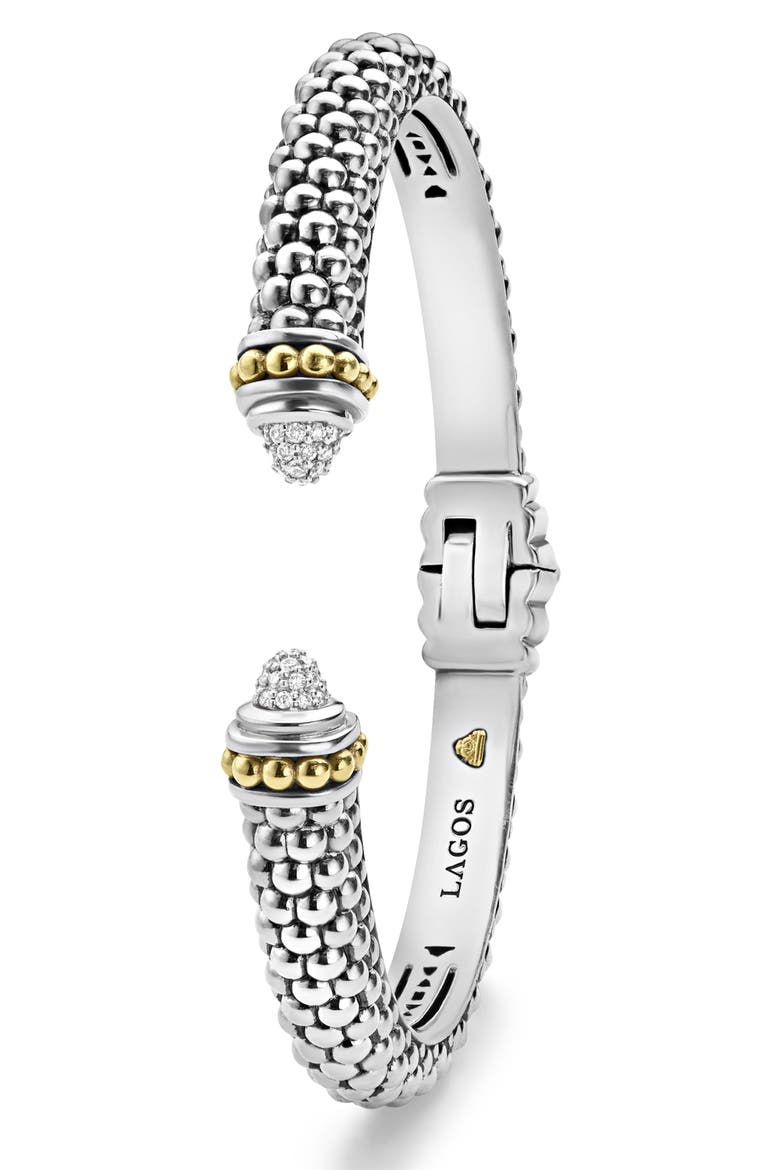 Diamond Hinge Cuff, Alternate, color, SILVER