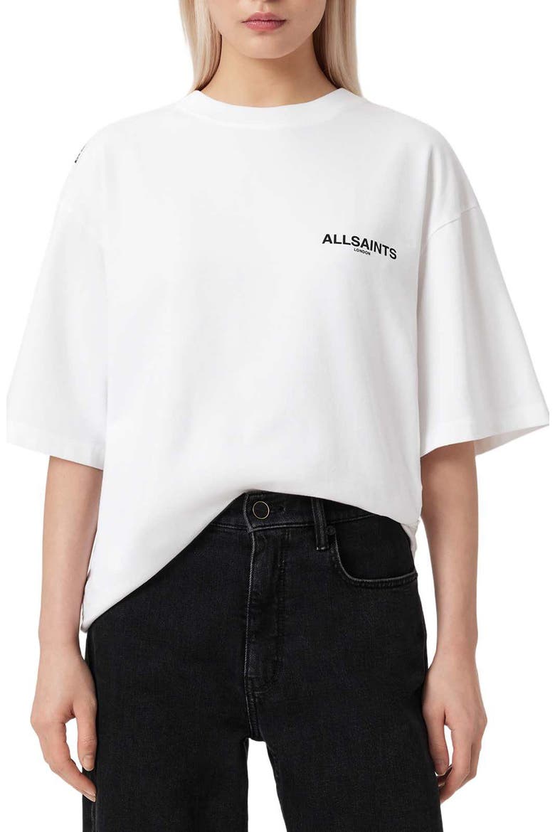 Swoop Amelie Oversize Cotton Graphic T-Shirt, Main, color, OPTIC WHITE