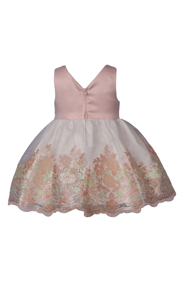 Iris & Ivy Embroidered Satin Party Dress, Alternate, color, 