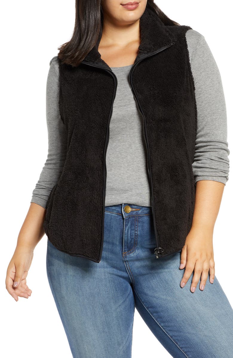 Bobeau Cozy Faux Shearling Vest, Main, color, 
