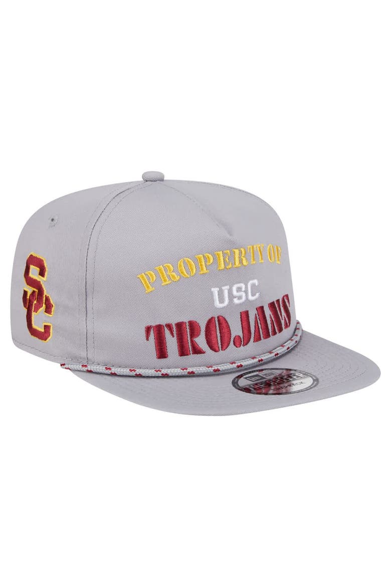 Men's New Era Gray USC Trojans Golfer Vintage Adjustable Hat, Main, color, Gray