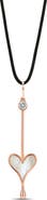 Roseate Love Wand Mother-of-Pearl & Lab Grown Diamond Pendant Necklace