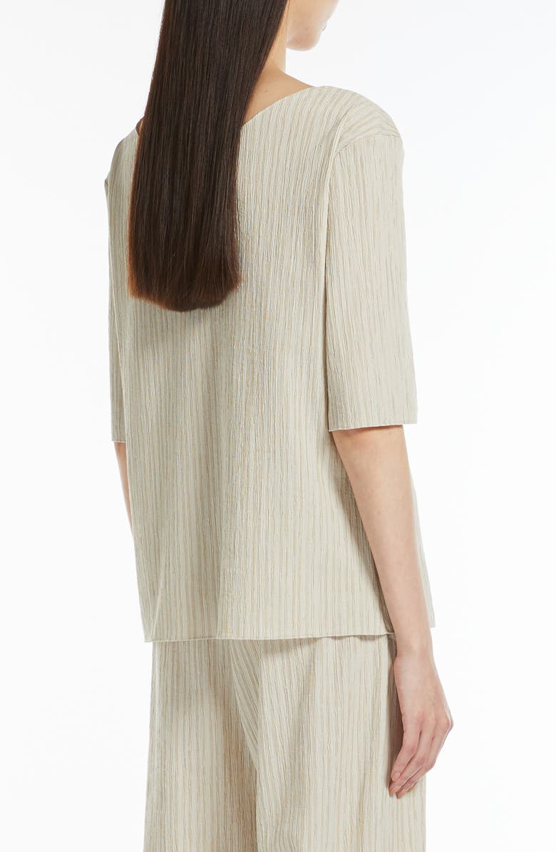 MM by Max Mara Caraibi Textured Cotton Blend Top, Alternate, color, Sand