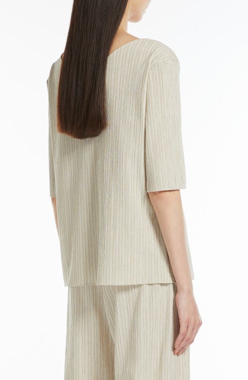 Mm Caraibi Textured Cotton Blend Top In Sand