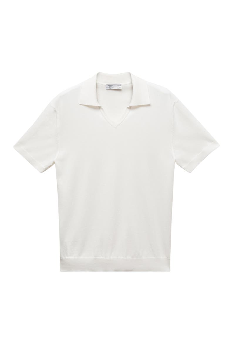 Johnny Collar Cotton Polo Sweater, Alternate, color, OFF WHITE