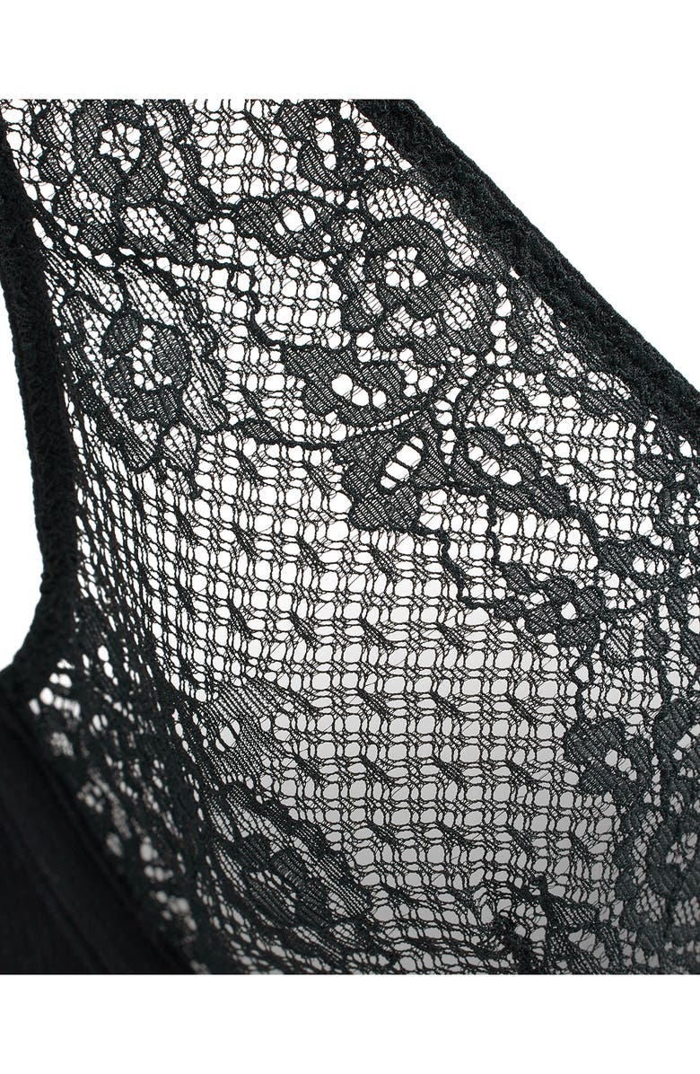 Polo Ralph Lauren Galloon Lace Underwire Plunge Bra, Alternate, color, Onyx