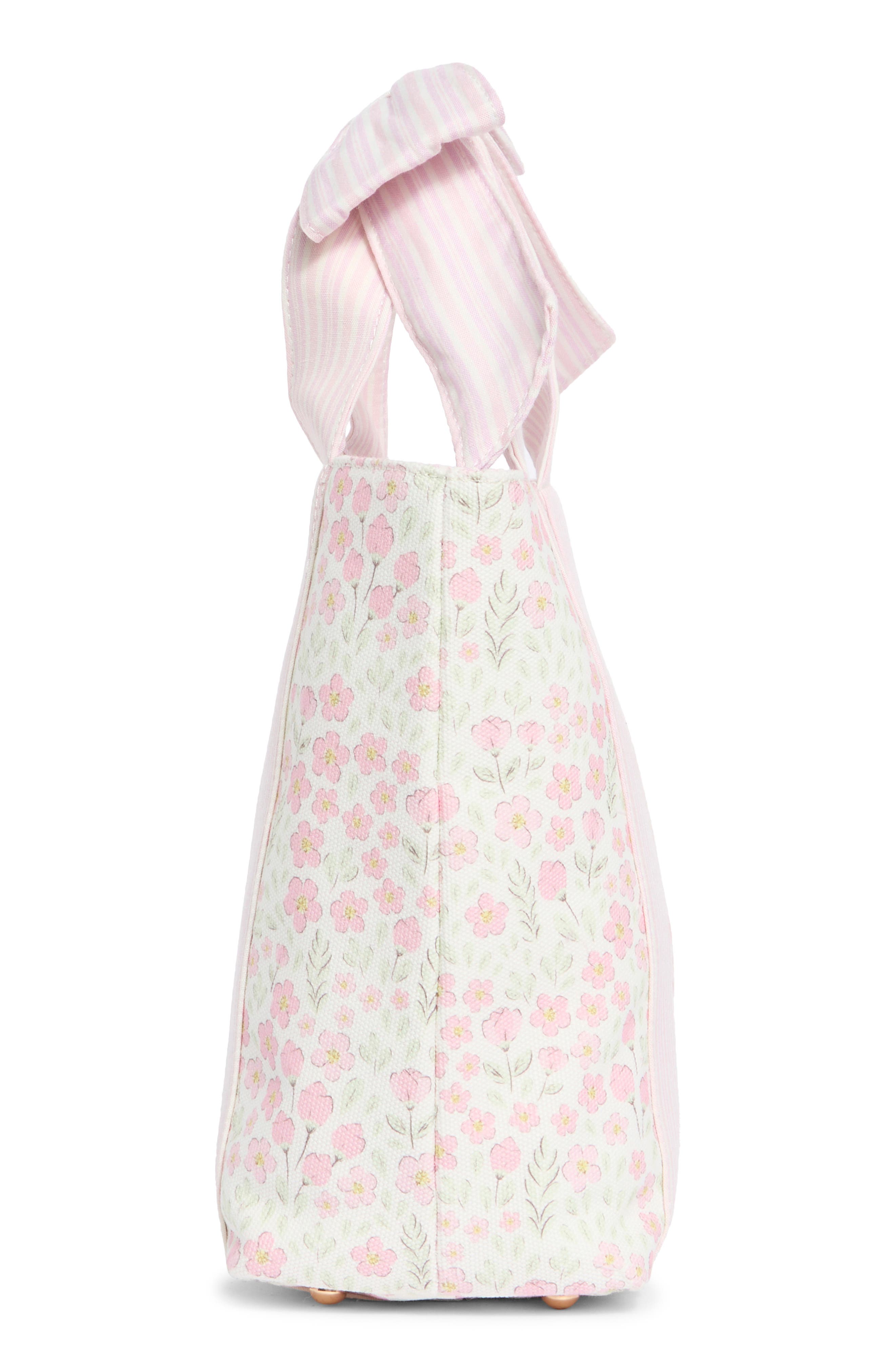 Nanette Lepore Bow Handle Tote, Alternate, color, Pretty Petals-Pink Gingham