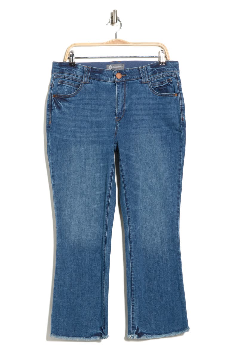 Fray Hem Crop Flare Jeans, Alternate, color, MID BLUE ARTISANAL