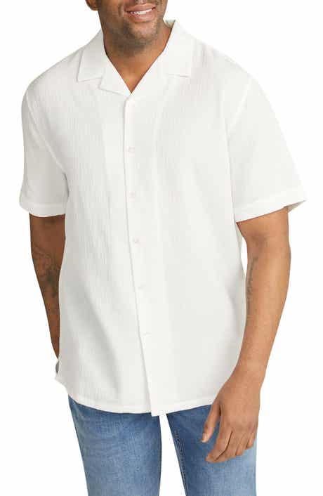 Griffen Relaxed Fit Textured Cotton Camp Shirt