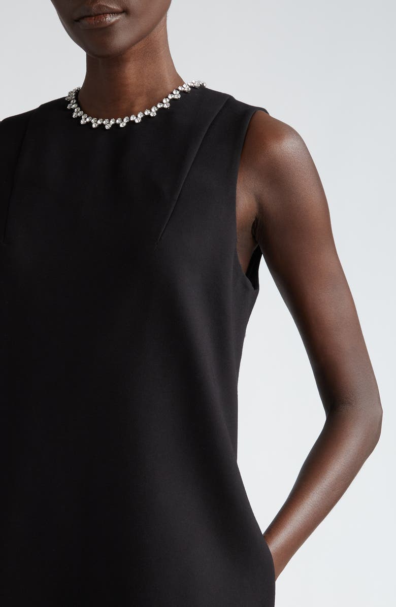 Area Crystal Heart Back Cutout Ponte Minidress, Alternate, color,