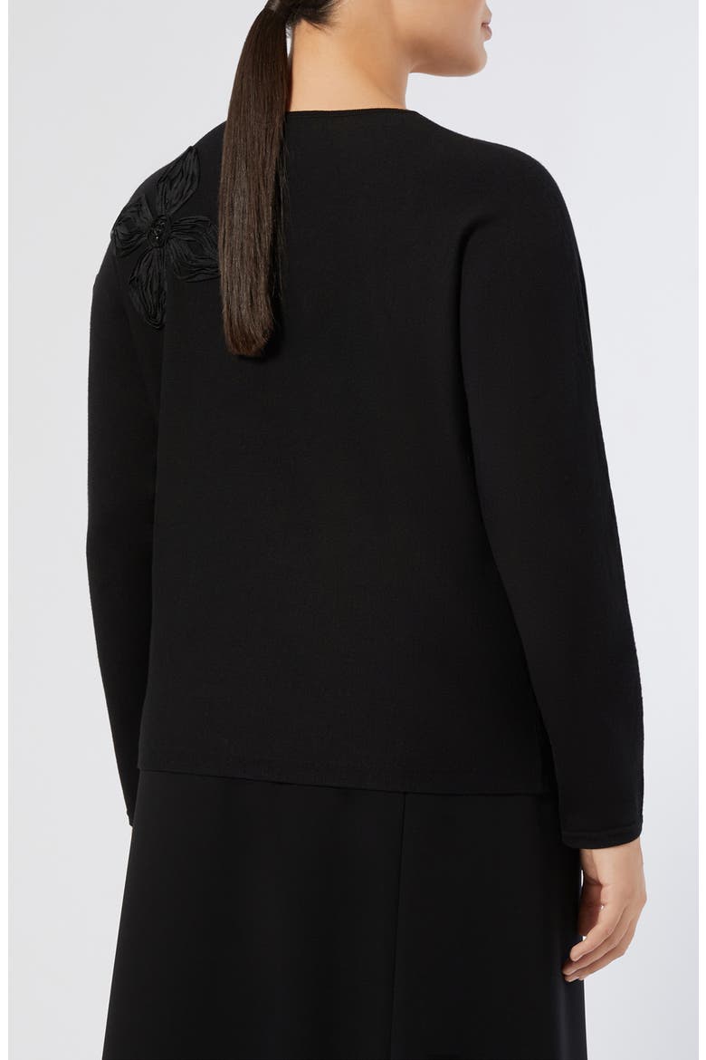 Ravello Floral Embroidered Sweater, Alternate, color, BLACK