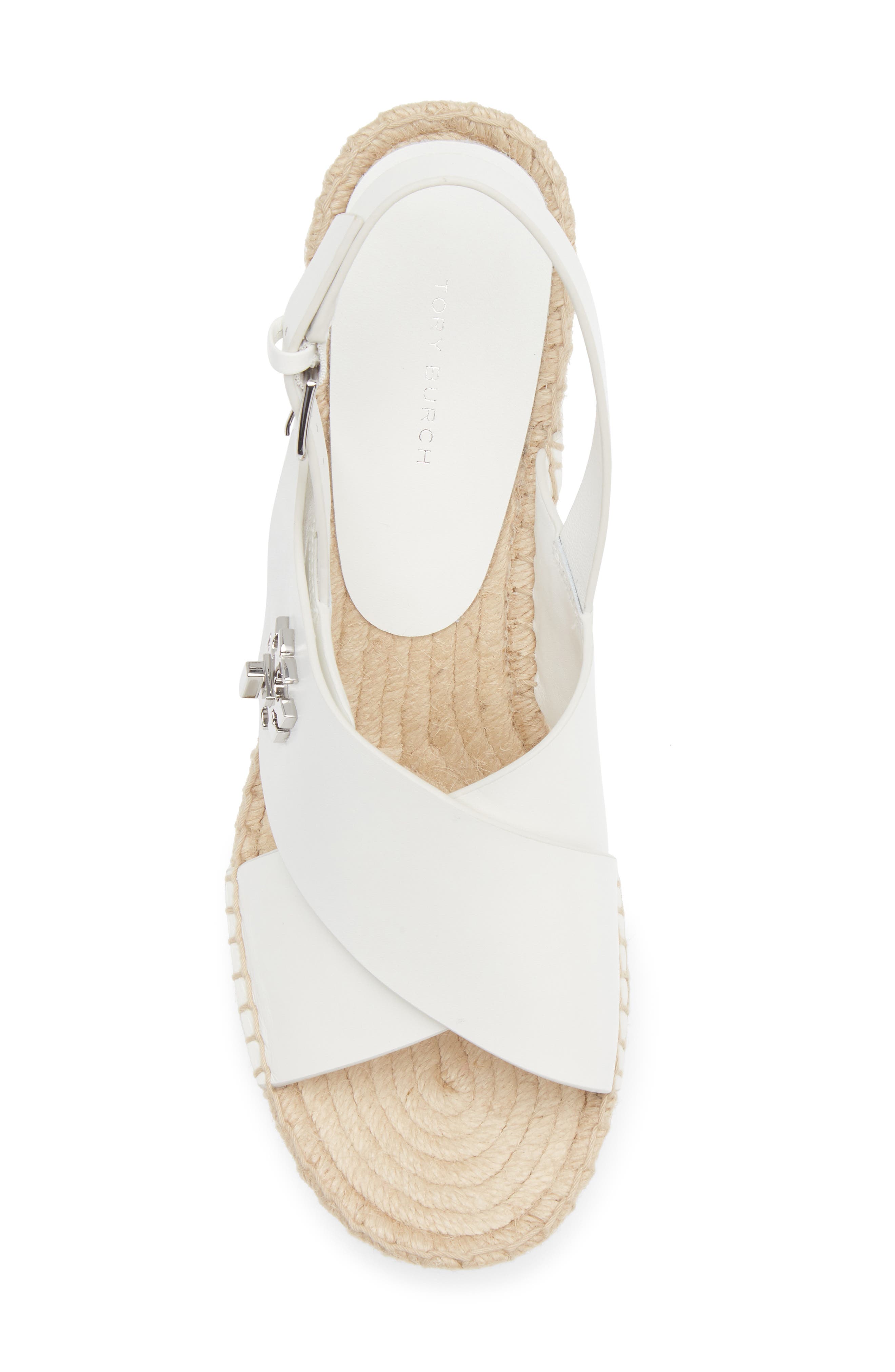 Turnlock Espadrille Slingback Platform Wedge Sandal, Alternate, color, WHITE