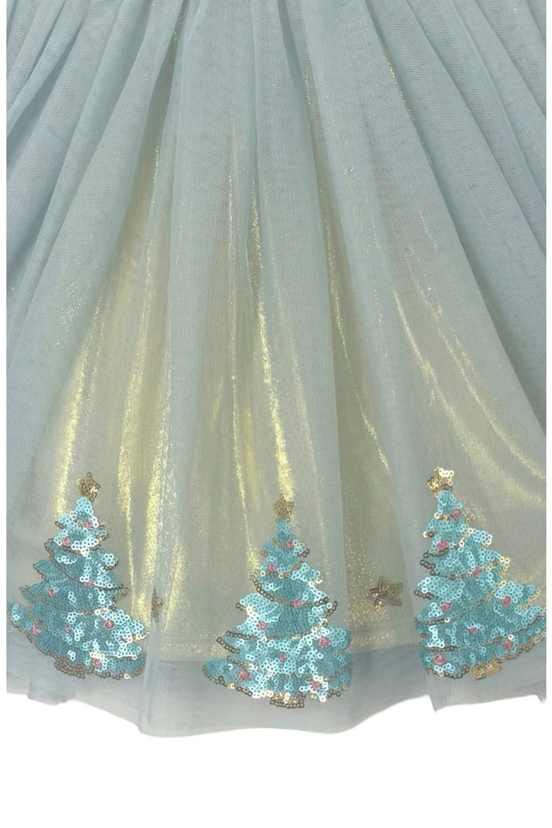 Kids' Long Sleeve Crushed Velvet & Mesh Party Dress, Alternate, color, SAGE