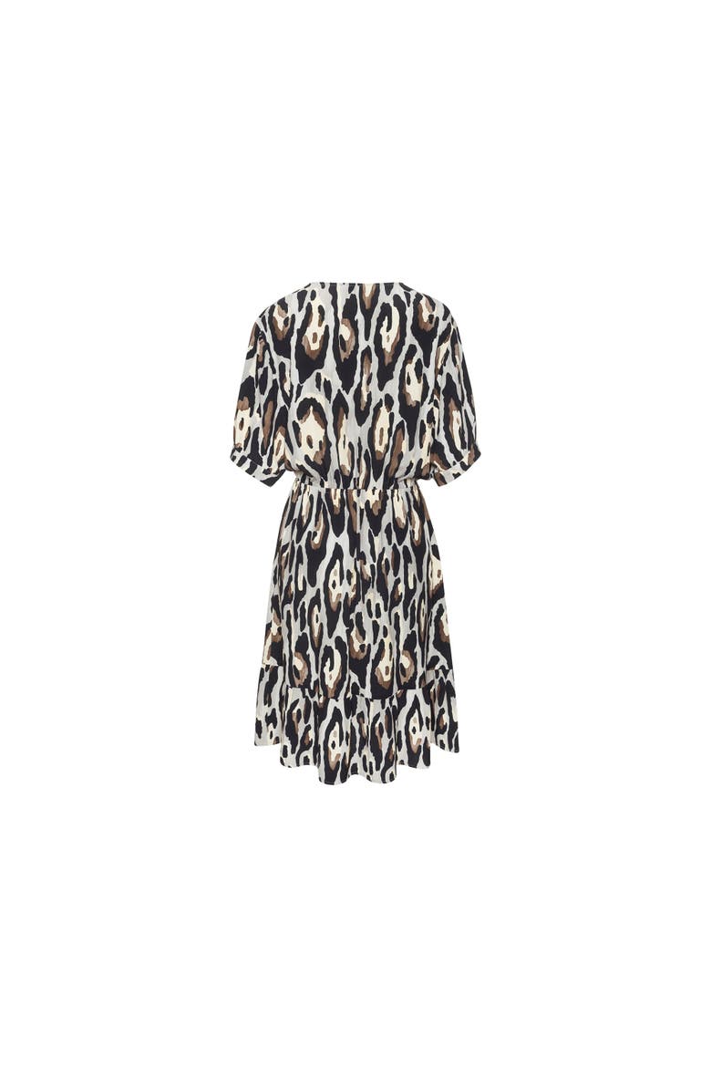 Animal Print Short Sleeve Dress, Alternate, color, Black & Grey