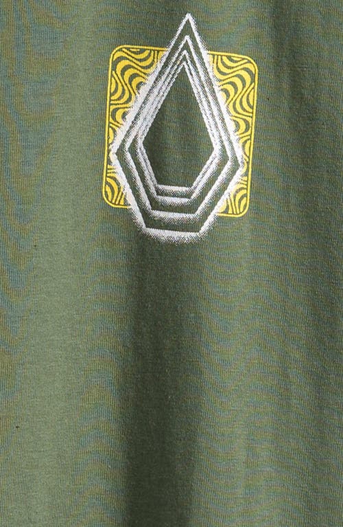 Volcom Kids' Plated Cotton Blend Graphic T-shirt In Green