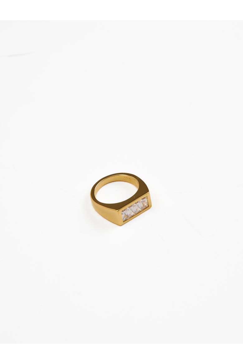 Charlie Rectangle Signet Ring, Alternate, color, 14K Recycled Gold Vermeil
