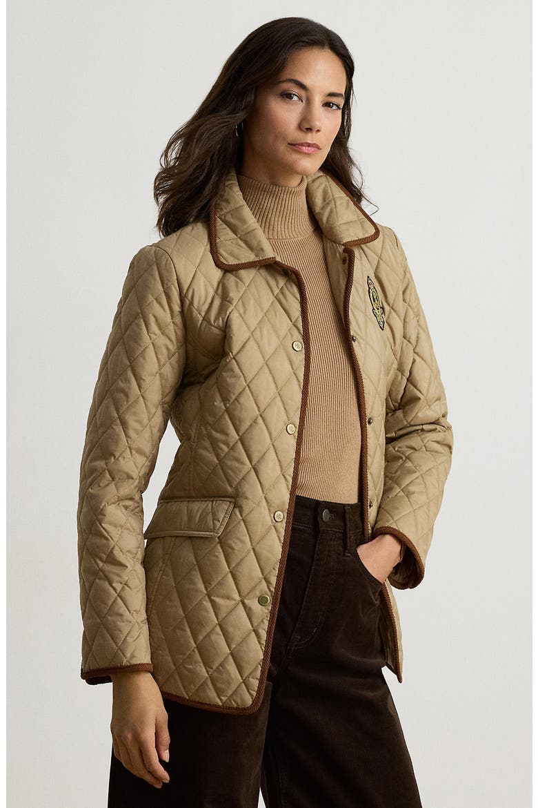Butterpile Crest Quilted Jacket, Alternate, color, BIRCH TAN