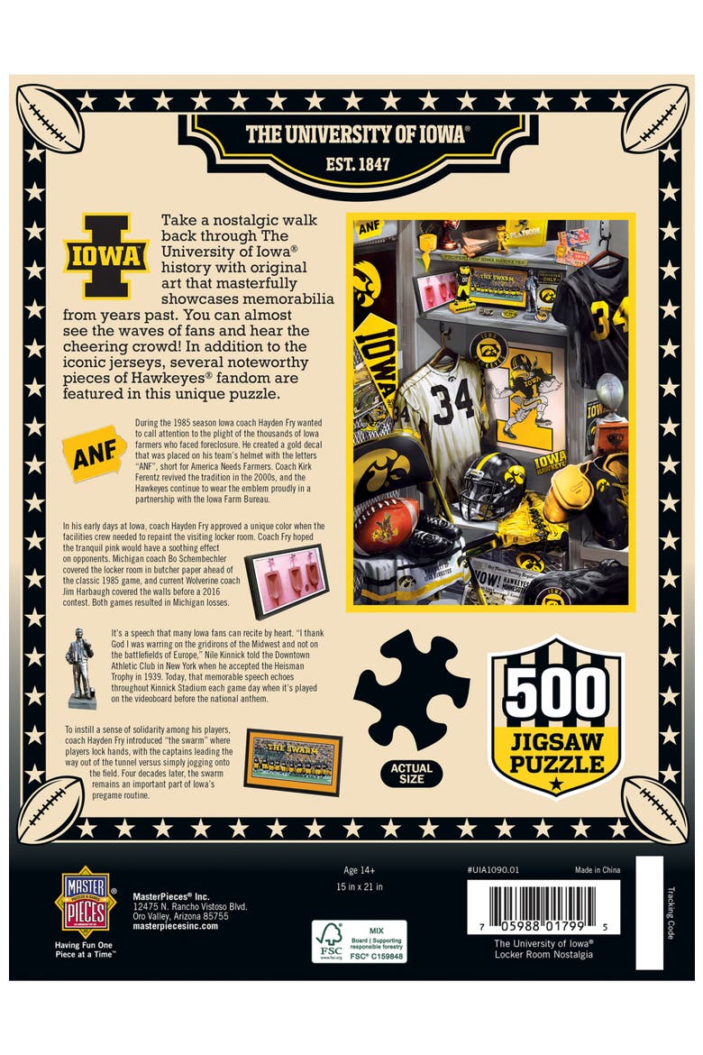 Iowa Hawkeyes Locker Room 500pc Puzzle, Alternate, color, Multicolor