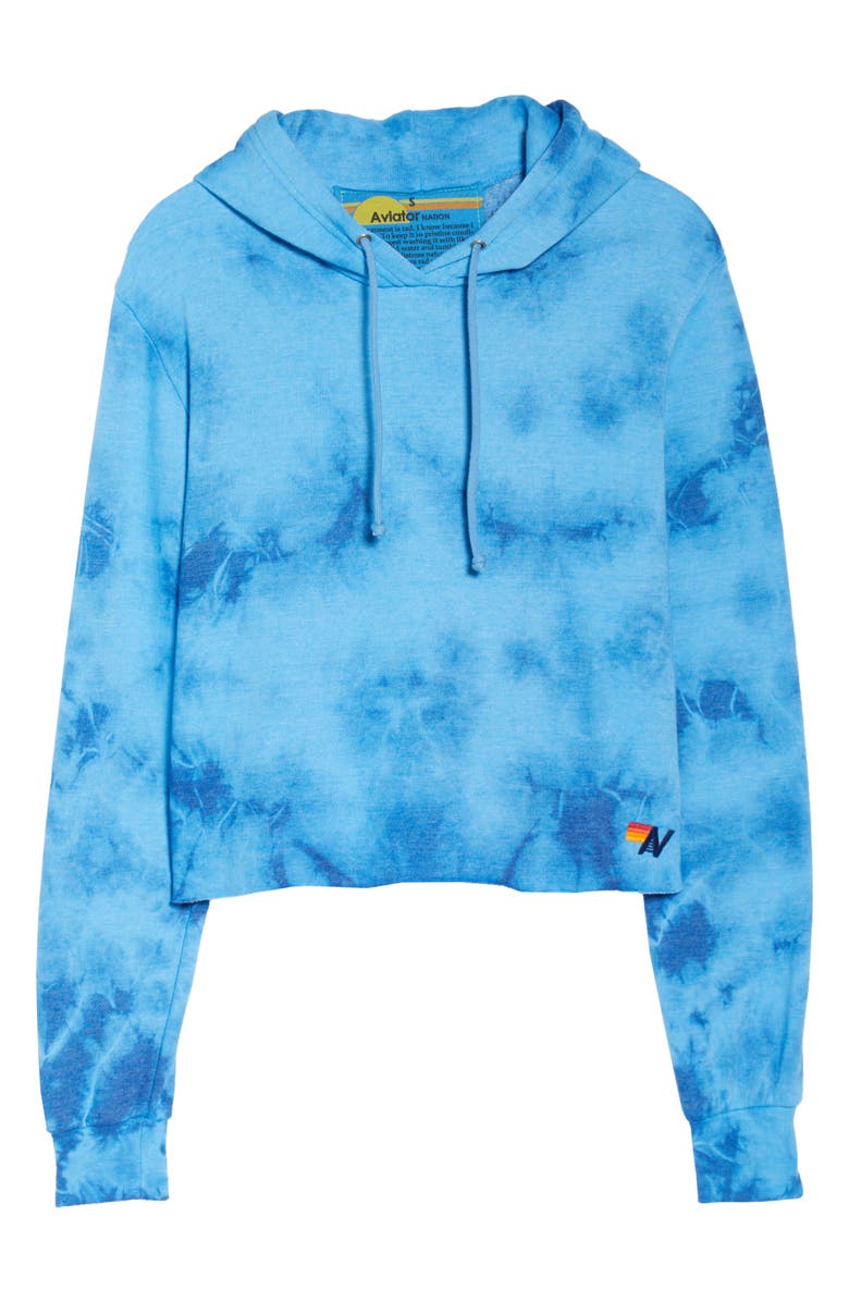 Aviator Nation Tie Dye Crop Hoodie, Alternate, color,