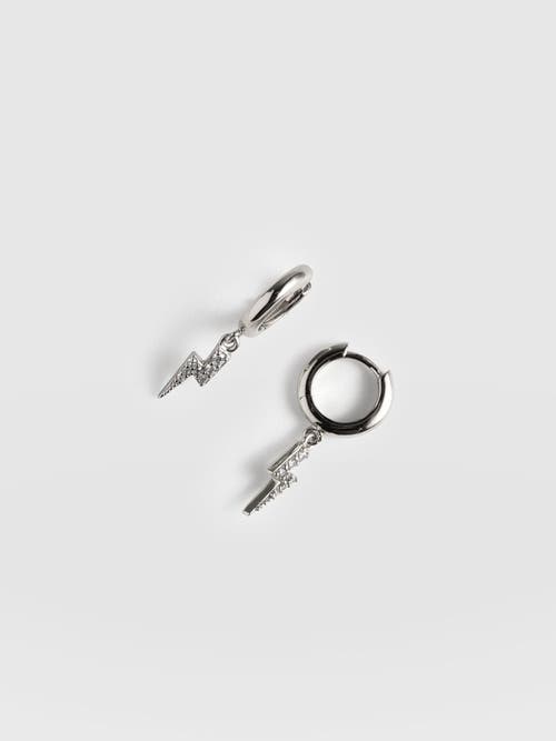 Saint + Sofia Astral Lightning Charm Drop Earrings In Silver