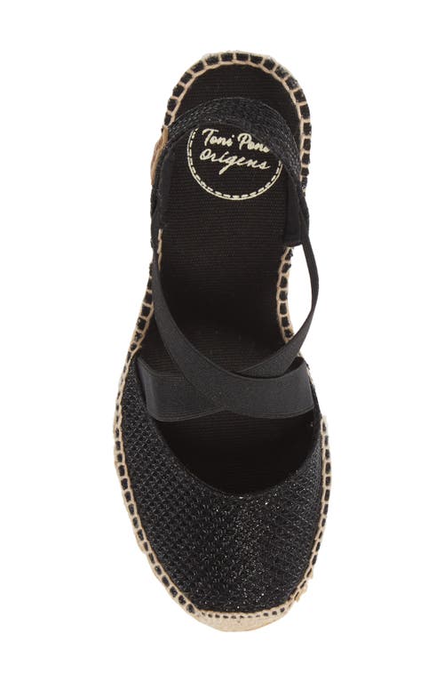 Toni Pons Saba Espadrille Wedge Sandal In Black Fabric