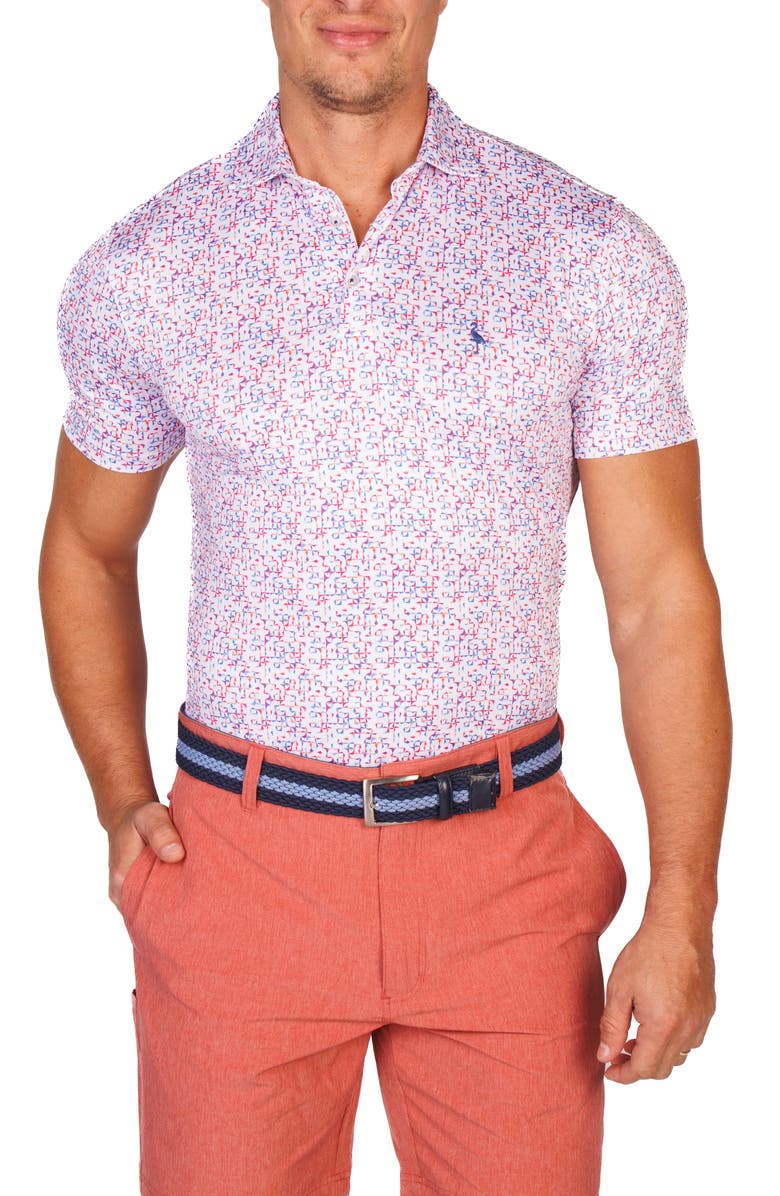 TailorByrd Abstract Performance Golf Polo, Alternate, color, Pink Multi