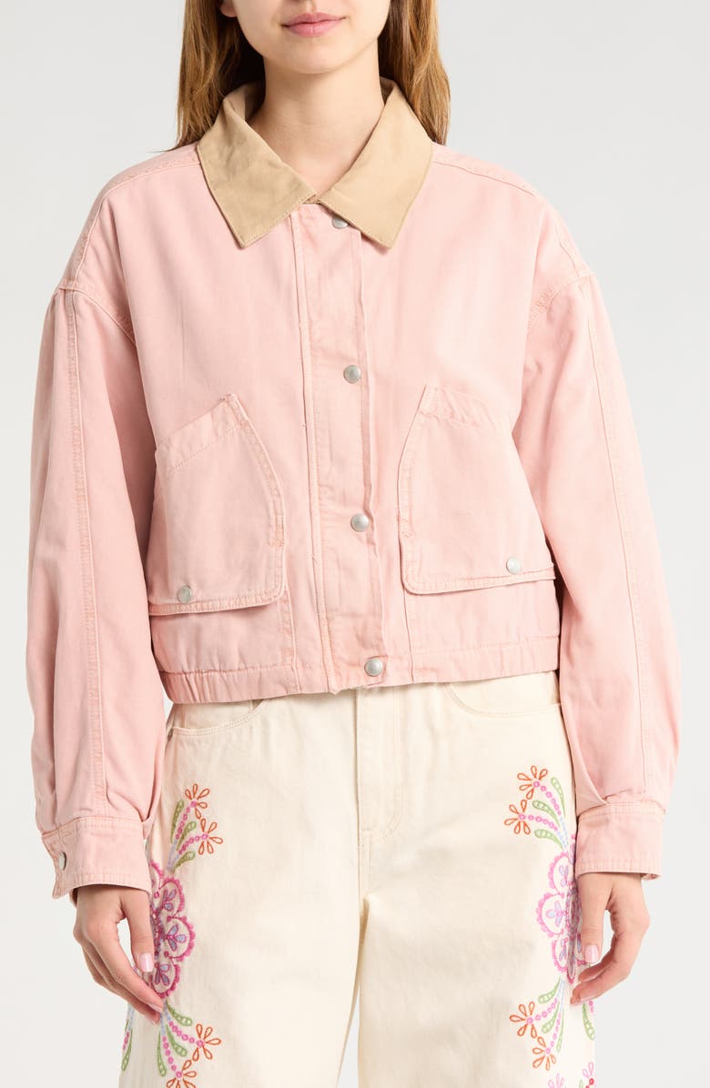 BLANKNYC Barn Shacket, Alternate, color, Lawn Party-Pink Combo