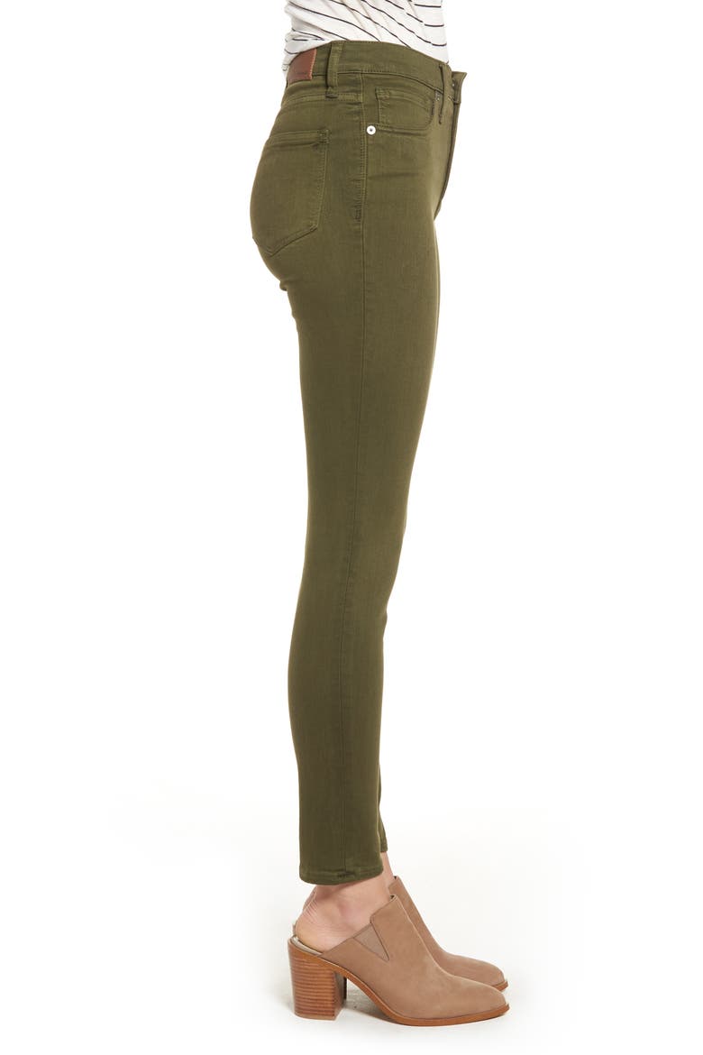 High Waist Skinny Jeans, Alternate, color, WEATHERED OLIVE
