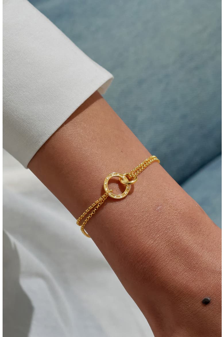 Evermore Linked Circles Bracelet In Gold-Tone Plating, Alternate, color, Metallic Gold