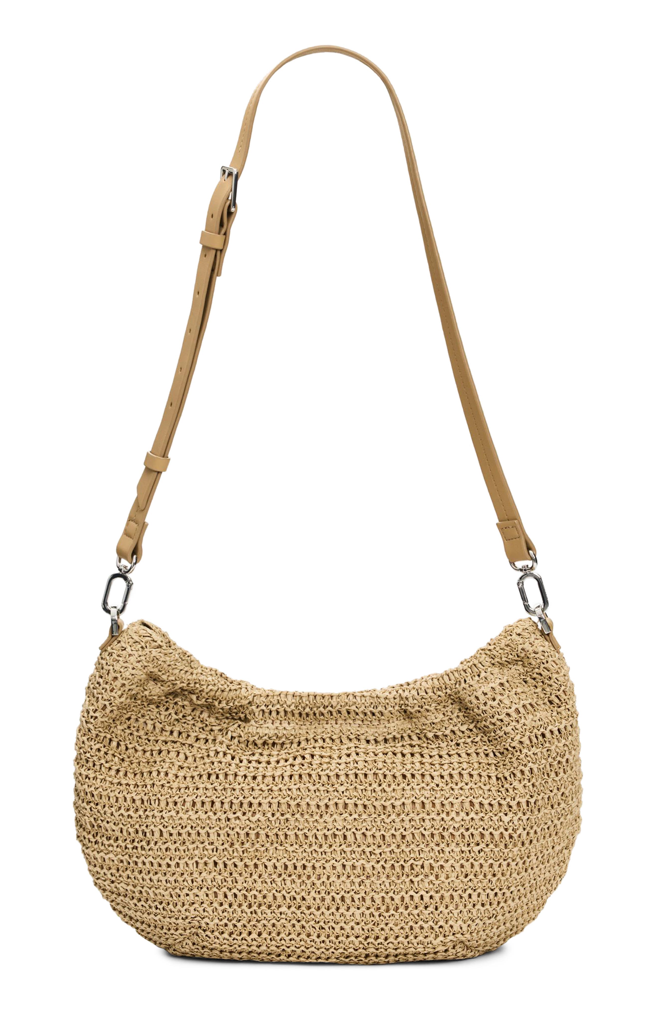 Desigual Medium Oval Raffia Shoulder Bag, Alternate, color, 