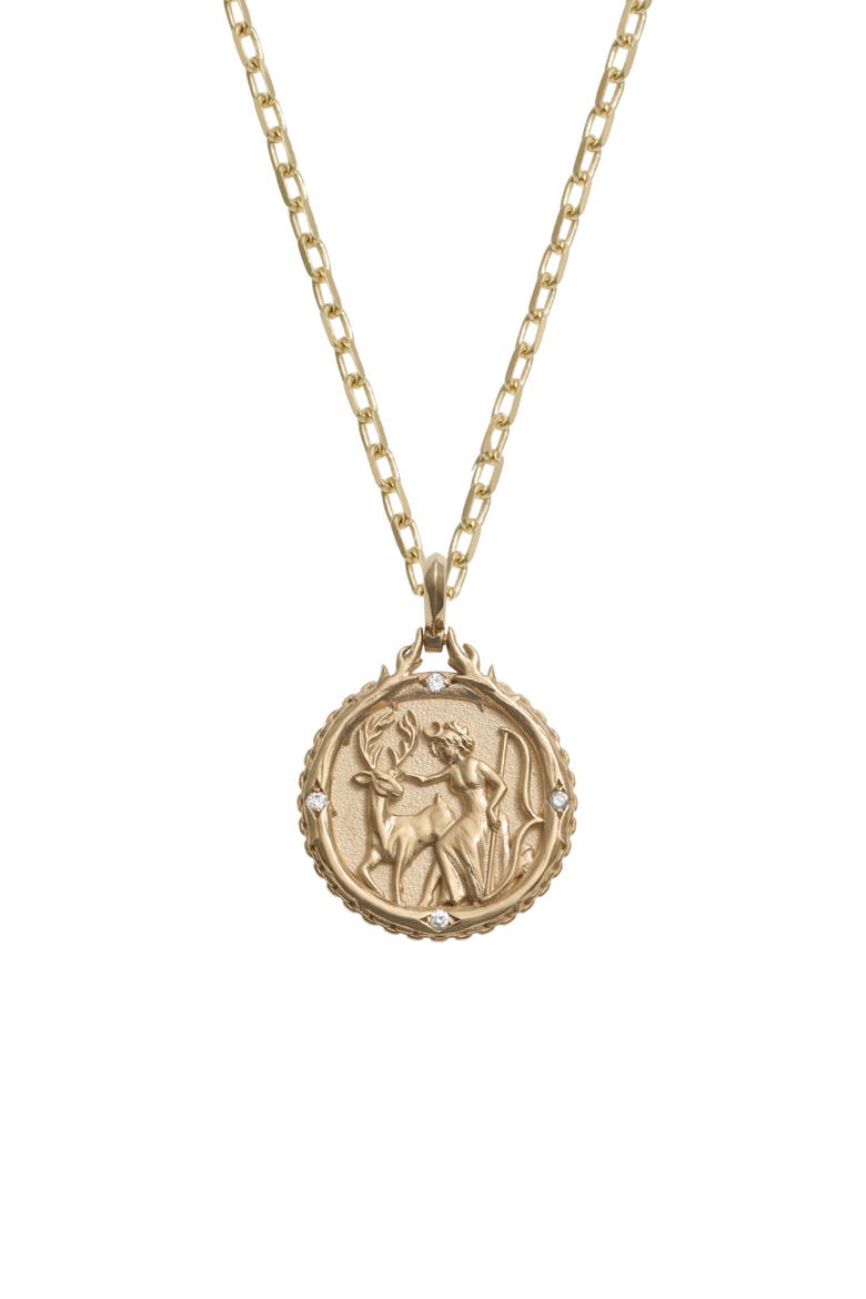 Artemis 14k Gold Diamond Necklace, Main, color, 14K YELLOW GOLD