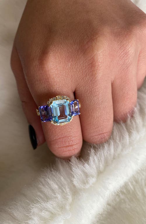 Goshwara Gossip Semiprecious Stone Ring In Blue