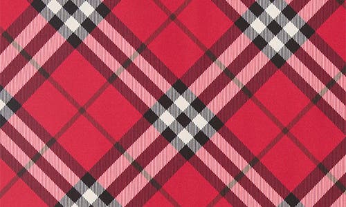 Burberry Medium Check Ekd Stamp Square Silk Twill Scarf In Red